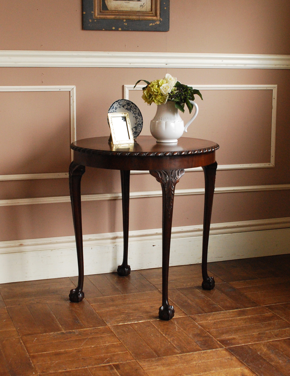 上品なアンティークの英国家具、オシャレなオケージョナルテーブル (j-1242-f)