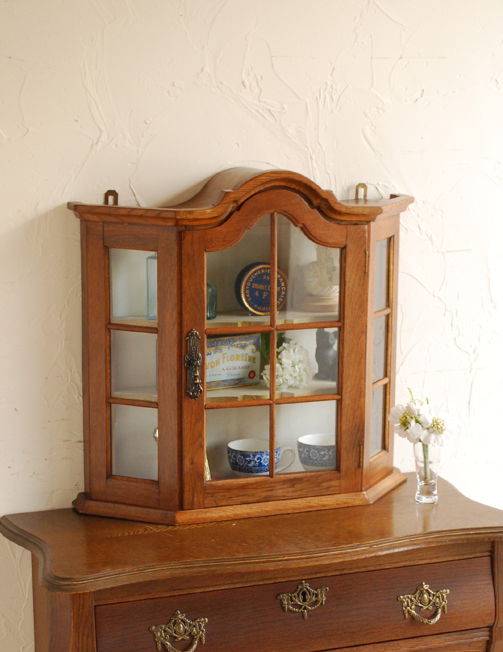 フランスのアンティーク家具、素敵なウォールキャビネット (j-1363-f)