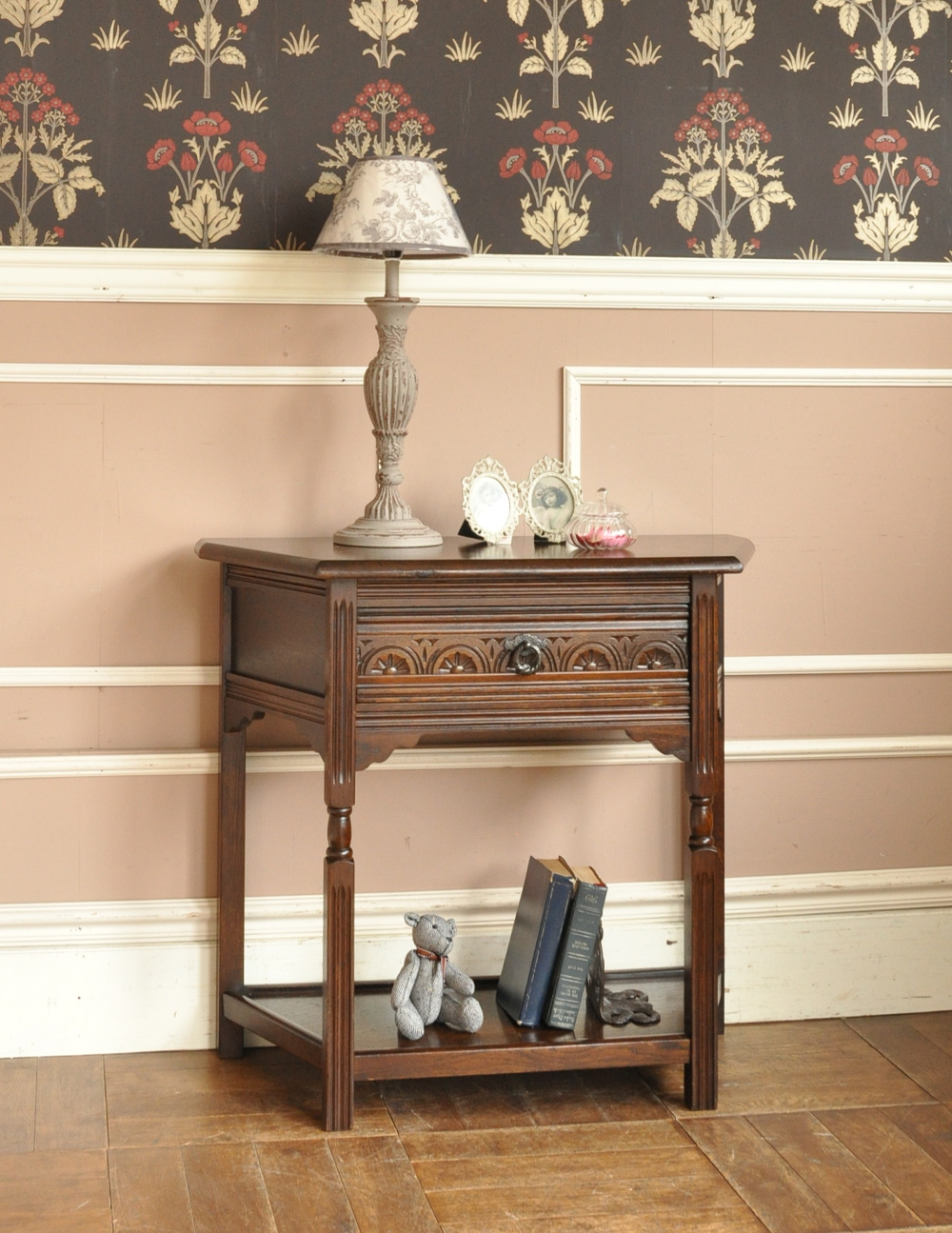 引き出しが付いた英国のアンティーク家具、コンソールテーブル (j-1426-f)