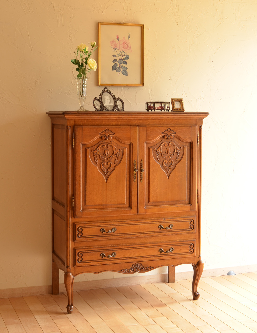 南フランスのアンティーク家具、収納力があるキャビネット (j-1440-f)