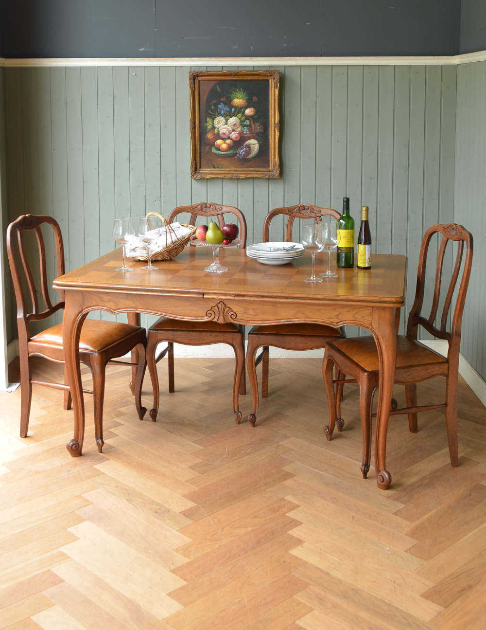 アンティークのダイニングテーブル、フランスのドローリーフテーブル（伸張式） (j-1671-f)