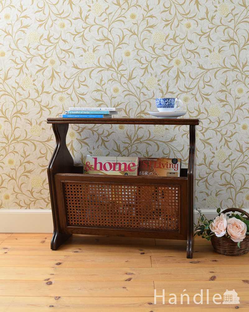 フランスのアンティーク家具、編み目がキレイなおしゃれなマガジンラック (j-2026-f)