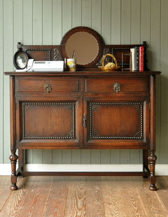 アンティーク ミラー サイドボード (j-408-f)