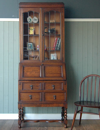 1930年代のアンティーク ビューロー ブックケース (j-528-f)