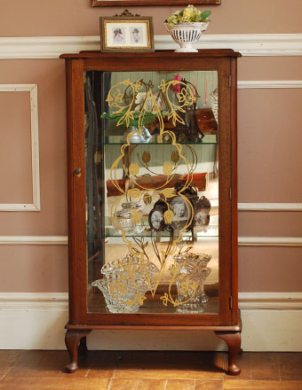 1940年代のアンティーク ガラス キャビネット (j-685-f)