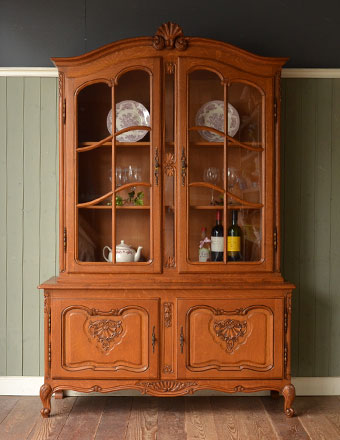 1920年代のアンティーク ガラスキャビネット (j-998-f)