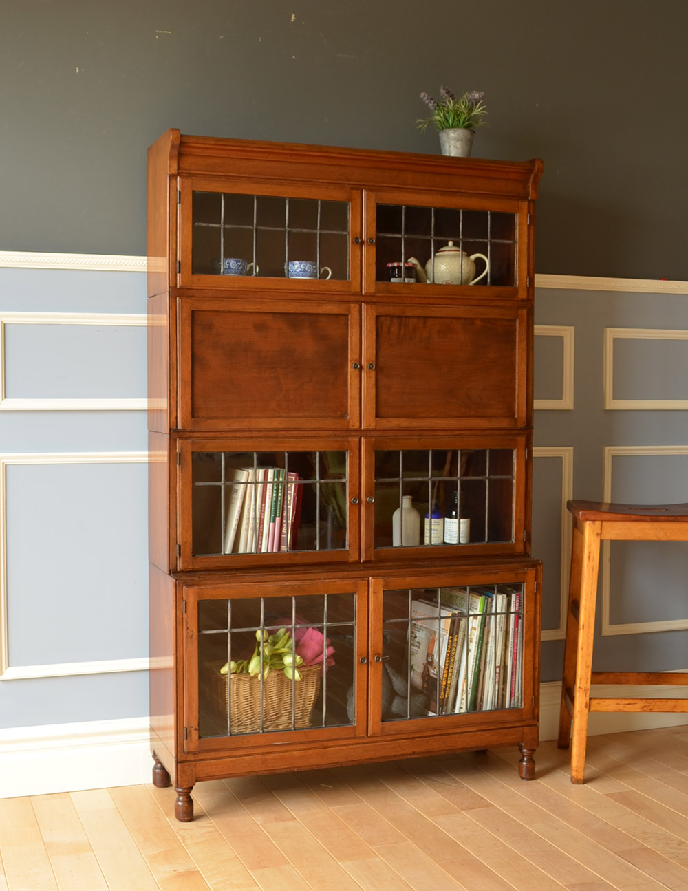 アンティーク木製スタッキングブックケース