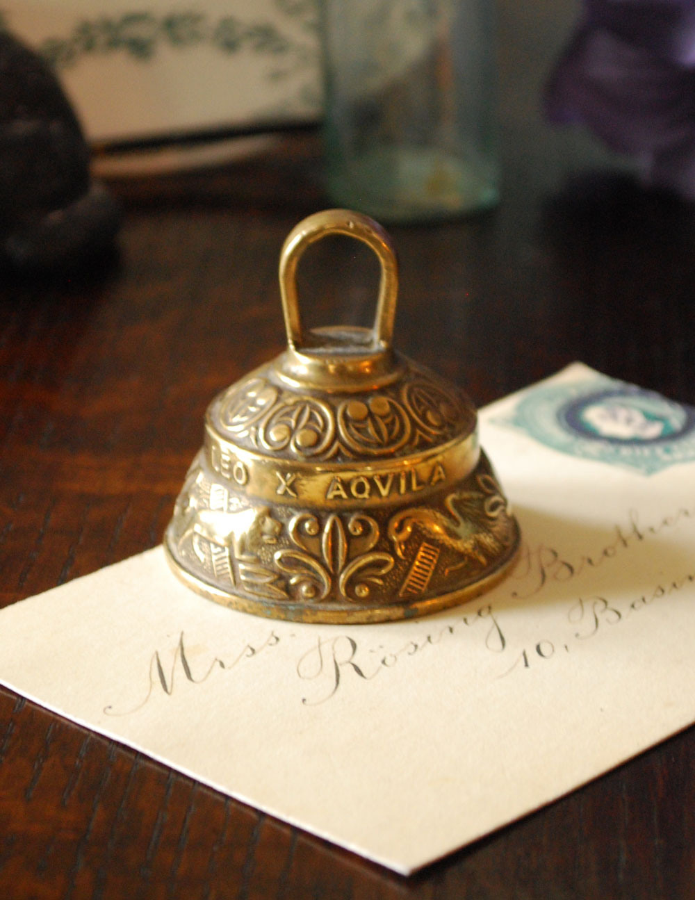 英国アンティーク 真鍮ベル(LEO X AQVILA)(k-1160-z)｜アンティーク雑貨