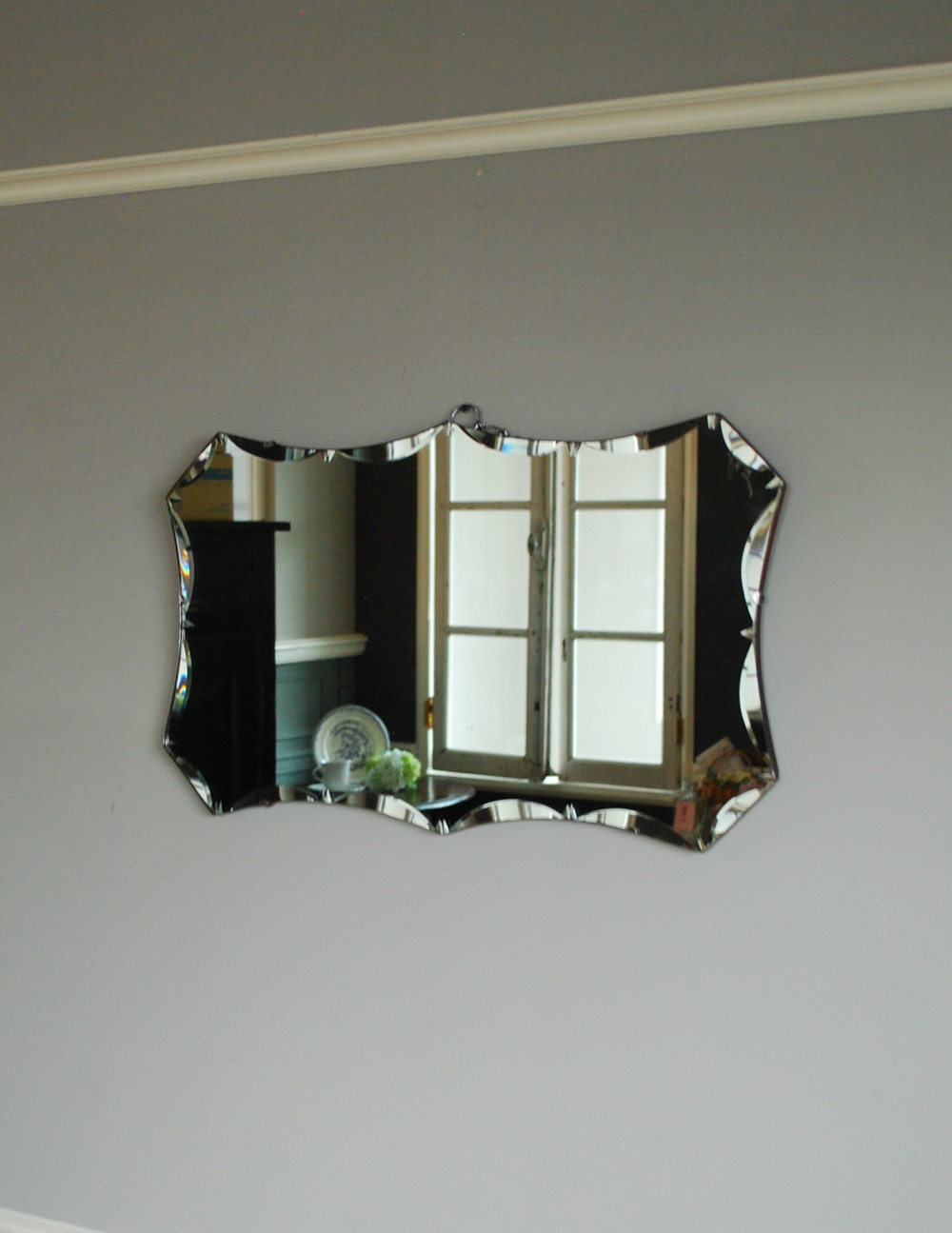 華やかなカッティング、英国アンティークカッティングミラー(k-1207-z