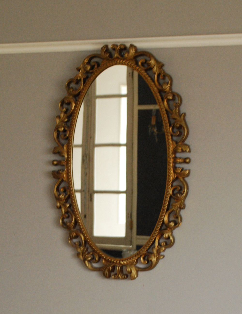 イギリスから到着したアンティークモールディングミラー、オーバルデザイン (k-1452-z)