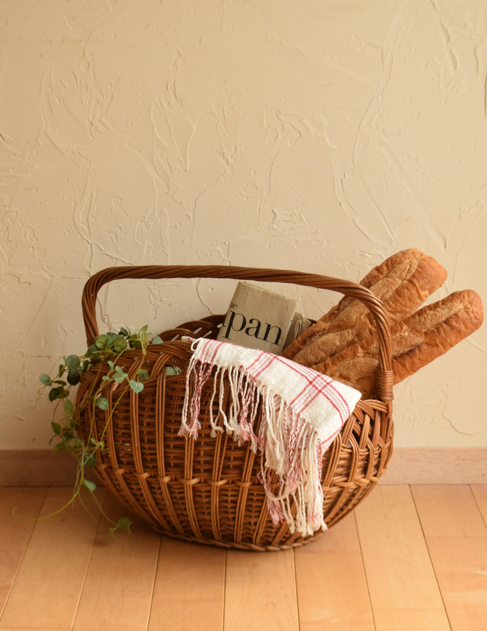 どこでも便利に可愛く収納 イギリスから届いたステキなアンティーク バスケット (k-1475-z)