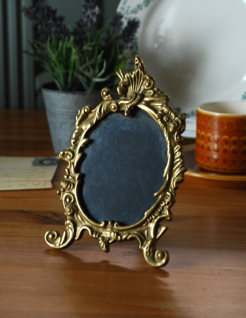アンティーク　フォトフレーム風　鏡 アンティークの真鍮フォトフレーム(k-1531-z)｜アンティーク雑貨