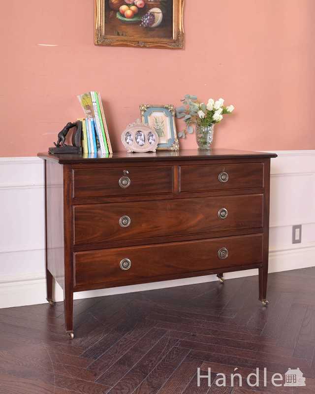 本日中セール！　イギリス　アンティーク　チェスト　棚　家具 イギリス アンティークのオークチェスト-antique oak chest of