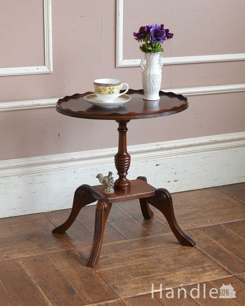 英国のアンティーク家具、4本脚のティーテーブル（オケージョナルテーブル） (k-1883-f)