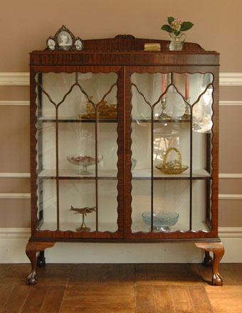 1930年代のアンティーク ガラス キャビネット (k-265-f)