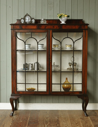 1930年代のアンティーク ガラス キャビネット (k-460-f)