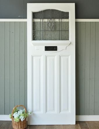 1930年代のアンティーク ステンドグラス ドア (k-481-f)