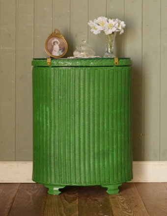 1950年代のアンティーク ロイドルームボックス（グリーン） (k-693-f)