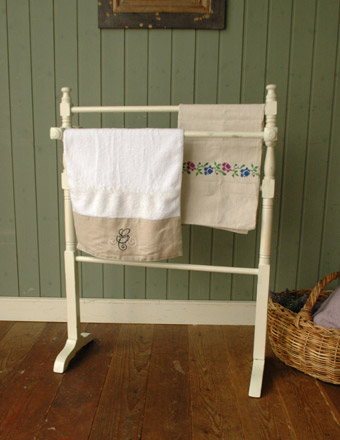 アンティーク タオルハンガー（ホワイト） (k-85)
