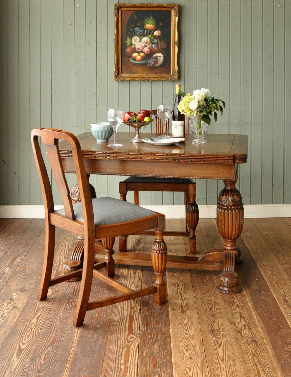 機能的なアンティークの英国家具、伸張式のダイニングテーブル (k-924-f)