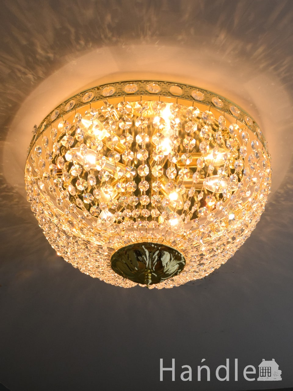 シャンデリア クリスタルガラス LED天井照明 アンティーク風 シーリングライト