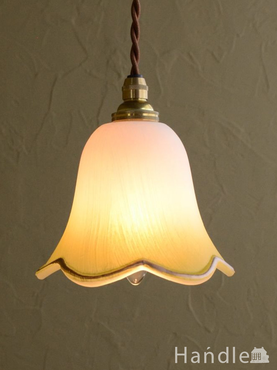 チューリップ照明吊り下げ照明　シャンデリア ランプ ガラス アンティーク カラー ランプ