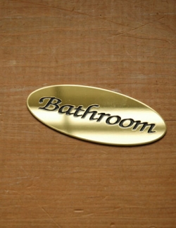 DIYグッズ ドアプレート 真鍮製バスルームプレート　ドアプレート（Bathroom）