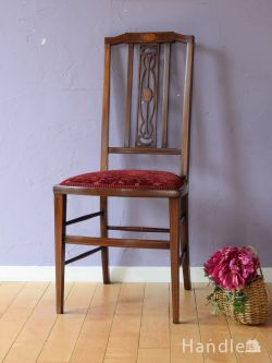 アンティークチェア・椅子 サロンチェア アンティークのサロンチェア、象嵌美しいイギリスのサイドチェア