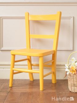 アンティークチェア・椅子 チャイルドチェア アンティークのチャイルドチェア、イエローペイントのイギリスの子どもの椅子