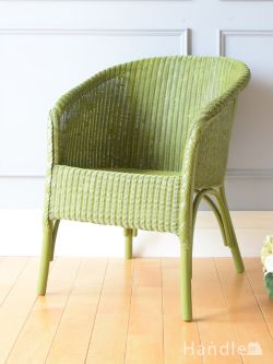 アンティークチェア・椅子 パーソナルソファ アンティークのおしゃれな一人掛け椅子、爽やかなグリーン色のロイドルームチェア