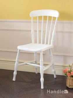 アンティークチェア・椅子  白いおしゃれなアンティークチェア、イギリスから届いたキッチンチェア