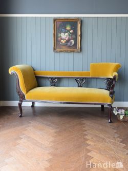 アンティークチェア・椅子 アンティークベンチ・セティ イギリスから届いたアンティークのセティ、マホガニー材の美しいカウチソファ