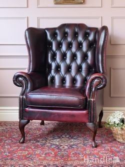 アンティークチェア・椅子 パーソナルソファ イギリスから届いたアンティークのパーソナル椅子、ビンテージのチェスターフィールドソファ
