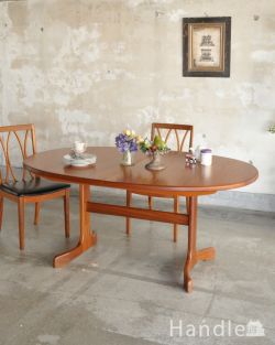 アンティーク家具 アンティークのテーブル ホイールレッグのおしゃれなダイニングテーブル、PLANの伸長式ヴィンテージテーブル