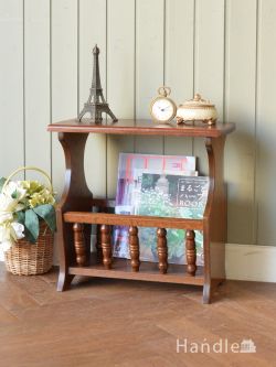 アンティーク家具 マガジンラックおしゃれ イギリスのアンティーク家具、サイドテーブルにもなるマガジンラック