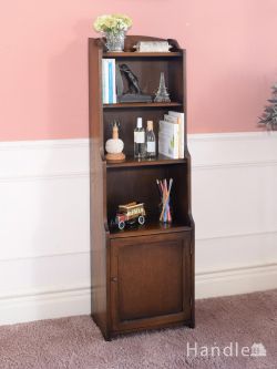 アンティーク家具 アンティークのキャビネット イギリスのアンティークキャビネット、スリムなサイズのオープンシェルフ(本棚)