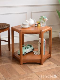 アンティーク家具 アンティークのテーブル ビンテージのコーヒーテーブル、北欧スタイルの六角形のテーブル