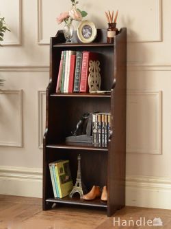 アンティーク家具 アンティークのキャビネット 英国アンティークのオープンシェルフ、オーク材の小さなオープンラック