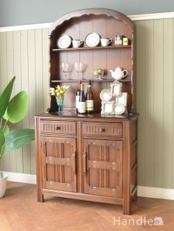 アンティーク家具 アンティークのキャビネット 英国アンティークオープンシェルフ、オーク材のウェルッシュドレッサー