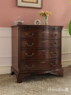 アンティーク家具 アンティークのチェスト イギリスのアンティーク家具、優雅なフォルムの美しいリビングチェスト