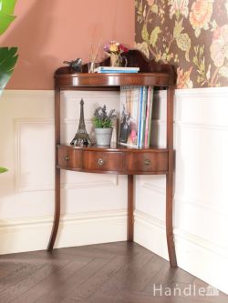 アンティーク家具 アンティークのキャビネット 英国アンティークのオープンシェルフ、コーナー用のめずらしいウォッシュスタンド