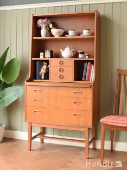 アンティーク家具 アンティークのキャビネット 北欧スタイルのヴィンテージ家具、引き出し付きのおしゃれなオープンシェルフ