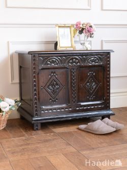 アンティーク家具 ブランケットボックス・収納ボックス アンティークのブランケットボックス、装飾のキレイな英国のコファ