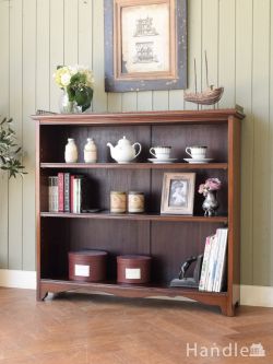 アンティーク家具 アンティークのキャビネット アンティークのおしゃれな本棚、高級感漂うウォルナット材のオープンシェルフ