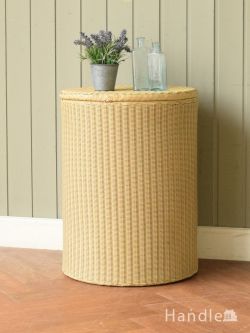 アンティーク家具 ブランケットボックス・収納ボックス アンティークのロイドルーム、丸い形が可愛いおしゃれなランドリーボックス