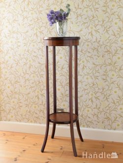 アンティーク家具 プランツスタンド イギリスから届いたアンティークのプランツスタンド、細くて長い脚のマホガニーのアンティーク家具