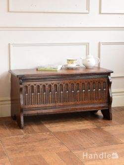 アンティーク家具 ブランケットボックス・収納ボックス イギリスのアンティークのコファ、使いやすいサイズのオーク材のブランケットボックス