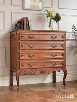 アンティーク家具 アンティークのチェスト アンティークのおしゃれなチェスト、優雅な猫足のフレンチチェスト（ドロワー）