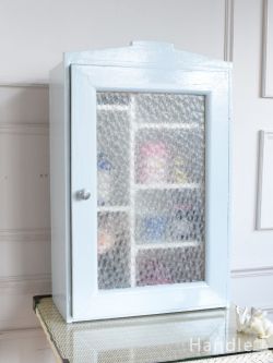 アンティーク家具 アンティークのキャビネット 小さなガラスキャビネット、ペイントのアンティークスモールキャビネット