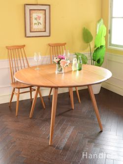 アンティーク家具 アンティークのテーブル ビンテージの伸長式テーブル、アーコール（ERCOL社）のおしゃれなダイニングテーブル